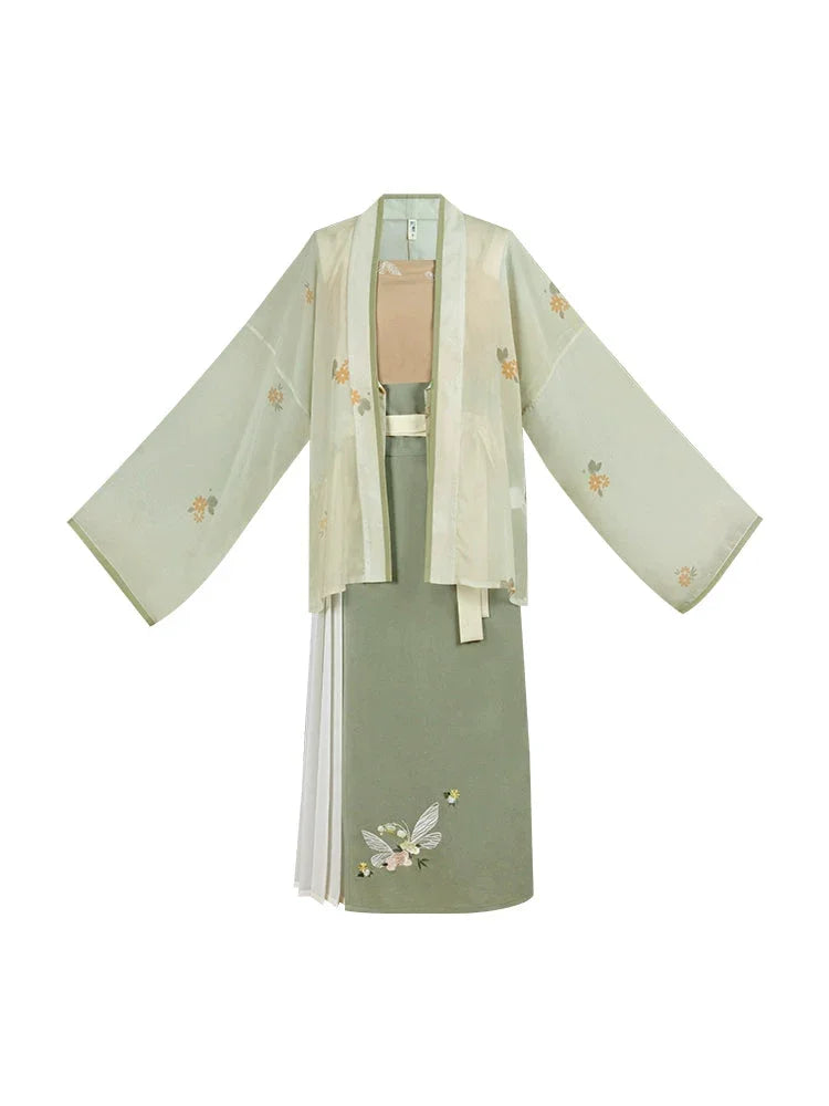 Hanfu Two-piece Skirt Cardigan Suspender Set song HanFuDreams