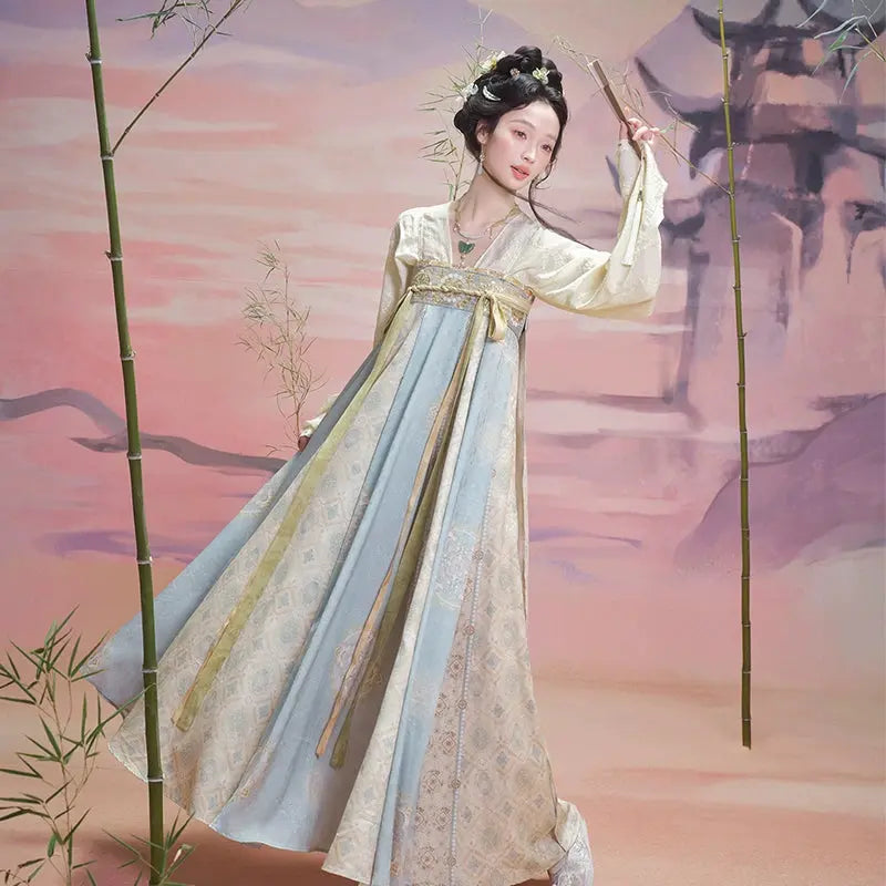 Tang Dynasty Jacket and Chest-Length Skirt Hanfu tang More than thirteen two-piece set S
