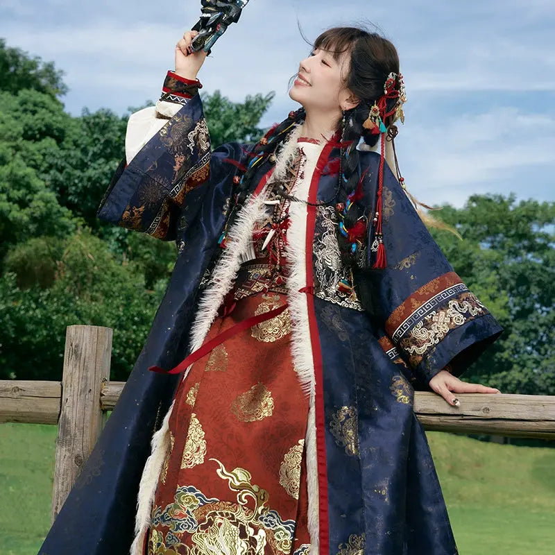 Tibetan wind long jacket autumn ming More than thirteen Full set (excluding bag) S