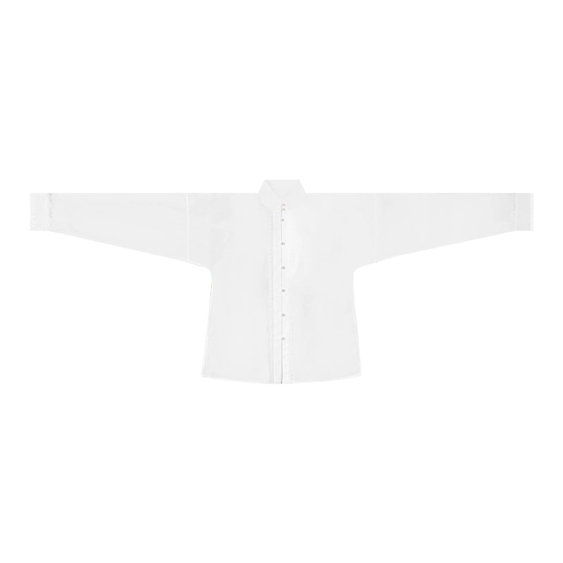 White stand-up collar straight-sleeved shirt Hanfu
