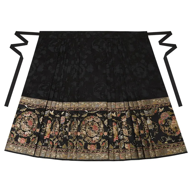 Ming Style Black Gold Cardigan & Horse Face Skirt Set ming More than thirteen Horse skirt XS