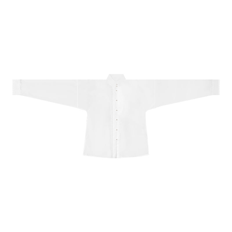 White stand-up collar straight-sleeved shirt Hanfu