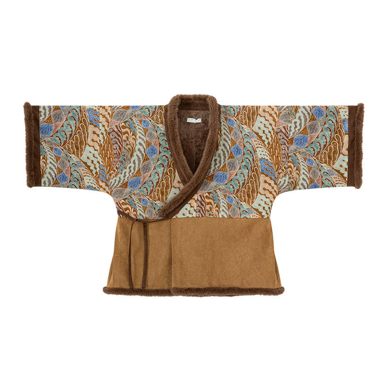 Tang-style Half-sleeved 24-Panel Ripped Qixiong Skirt Hanfu