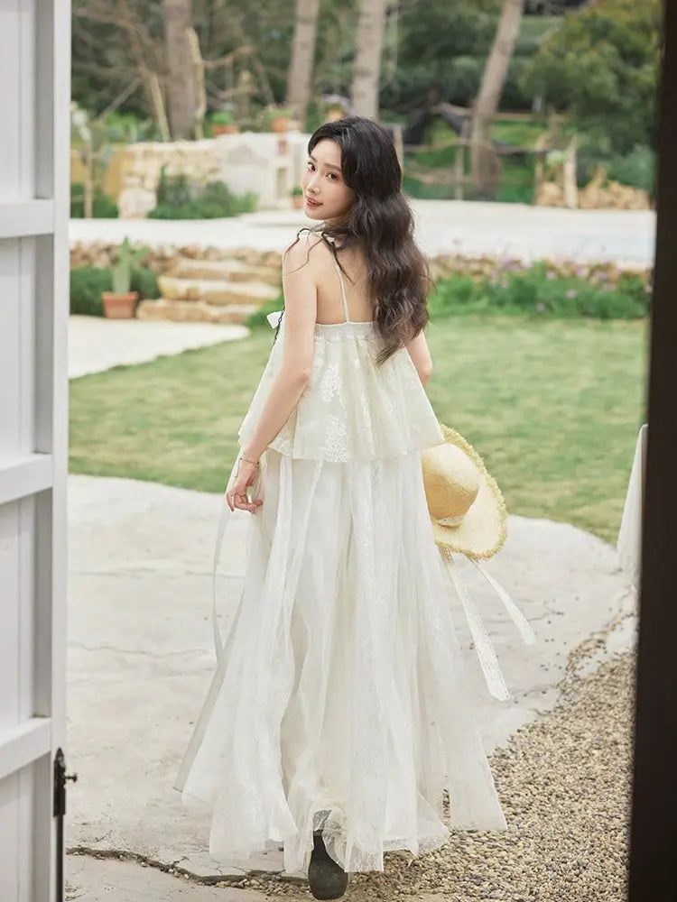 Summer lace national style suspender skirt modern More than thirteen