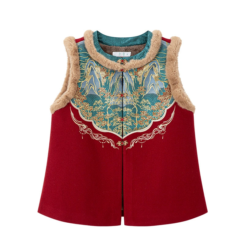 Ming-style New Year's Battle Dress with Horse Face Skirt Hanfu.