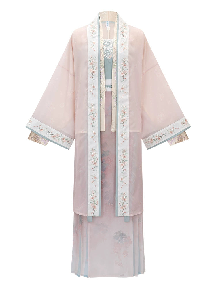 Song Dynasty aircraft sleeve long shirt suspender hundred skirt Hanfu