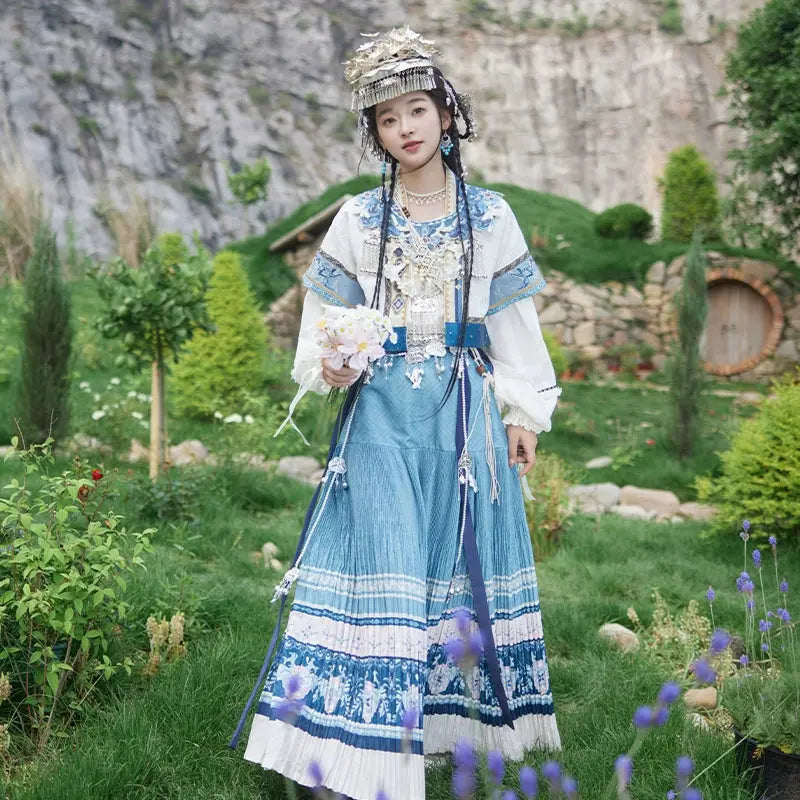 summer ethnic style suit Hanfu modern More than thirteen four-piece set XS