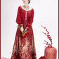 Ming-style Horse Face Skirt Hanfu for Toasting and Engagement Ceremonies.