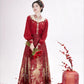 Ming-style Horse Face Skirt Hanfu for Toasting and Engagement Ceremonies.