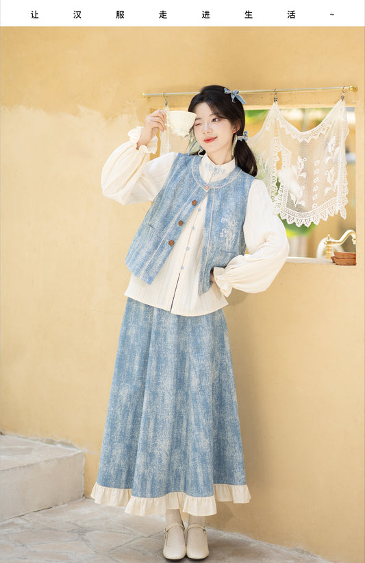 Han Element Bijia Short Shirt Skirt Hanfu Women