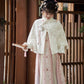 More than thirteen [snow dogwood] chenille cloak imitation hemp print dress modern HanFuDreams