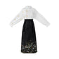 Han element horse dress Hanfu han HanFuDreams White long-sleeved shirt + black eight-point horse dress S