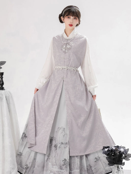 Han element shirt longer than armor horse face hanfu