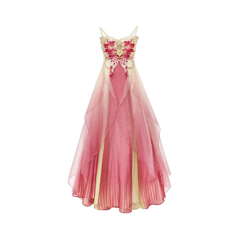 More than thirteen [peach blossom long tassel] large-sleeved shirt suspender skirt Tang Hanfu tang HanFuDreams Suspender skirt (including accessories) S