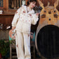 More than thirteen [such as flame] fleece embroidered jacket pants warm suit modern HanFuDreams