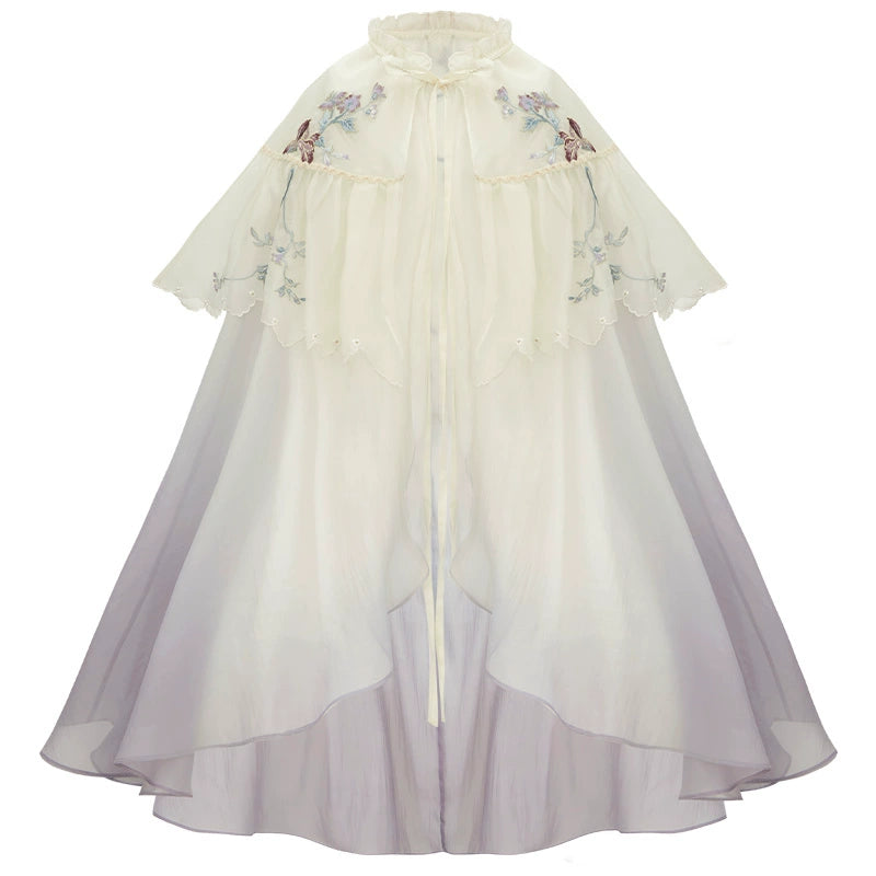 More than thirteen [Moon Hidden Flower Dynasty] Cloak Cardigan Chest-length Broken Skirt Hanfu Women ming HanFuDreams cape XS