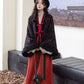 Chi Xia [Red and Ink] pleated collar shirt eight broken skirt Jin