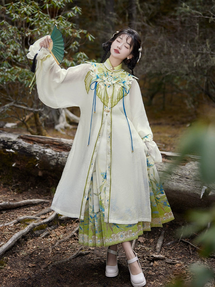 More than thirteen [Jade Bird Huanchuan] Ming-made cloud-shouldered horse-face skirt bachelor's dress ming HanFuDreams