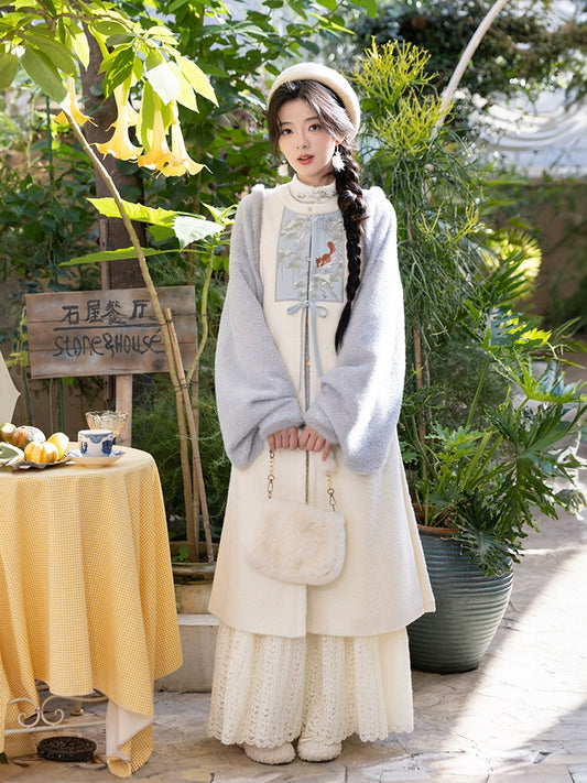 Chi Xia [Songfeng Tingxue] Fleece stand-up collar short shirt Ming ming HanFuDreams