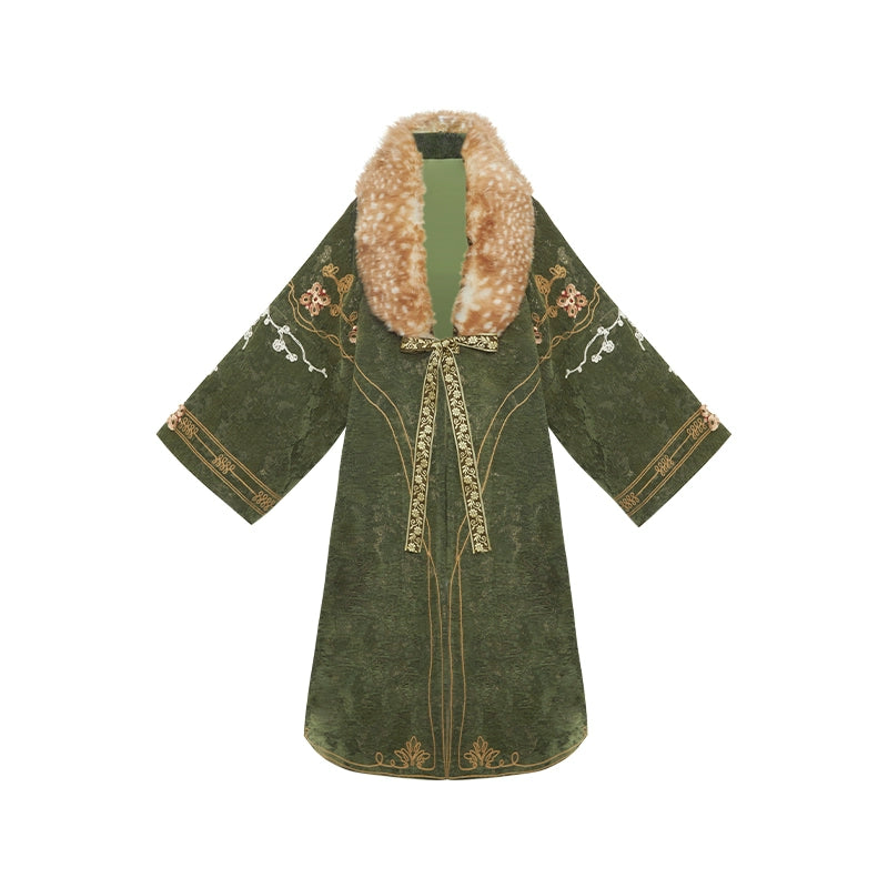 More than thirteen [Lu Ming in the wild] imitation deer fur straight neck jacket