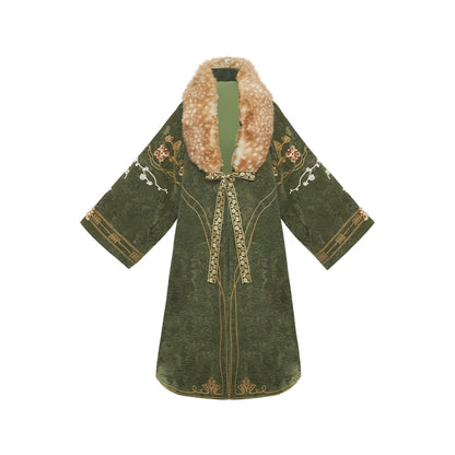 More than thirteen [Lu Ming in the wild] imitation deer fur straight neck jacket