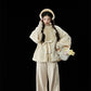 July Eve [Yuming Nuannuan] Fleece square collar jacket showing thin Song pants song HanFuDreams Tonic + Song pants XS