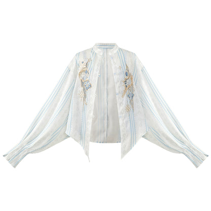 More than Thirteen [Sea, Moon and Wind] Spring Shirt Printing Suspender National Style Set modern HanFuDreams shirt XS