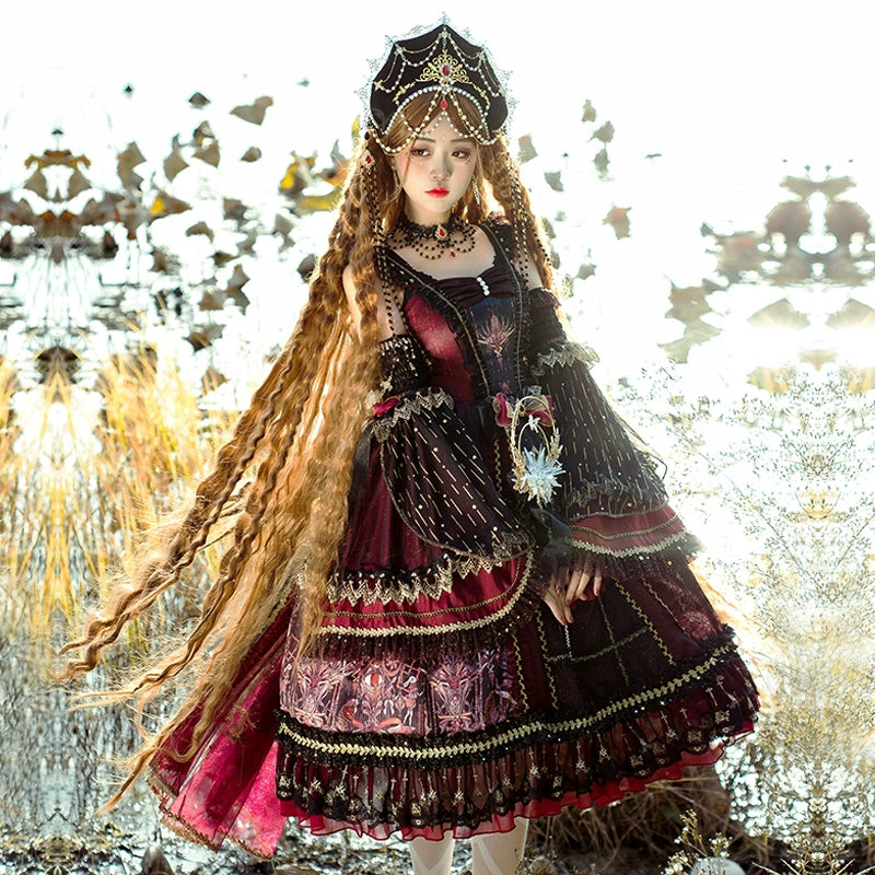 Lolita Original Eye of Hearts JSK Vintage Court Elegant CLA Series lolita HanFuDreams