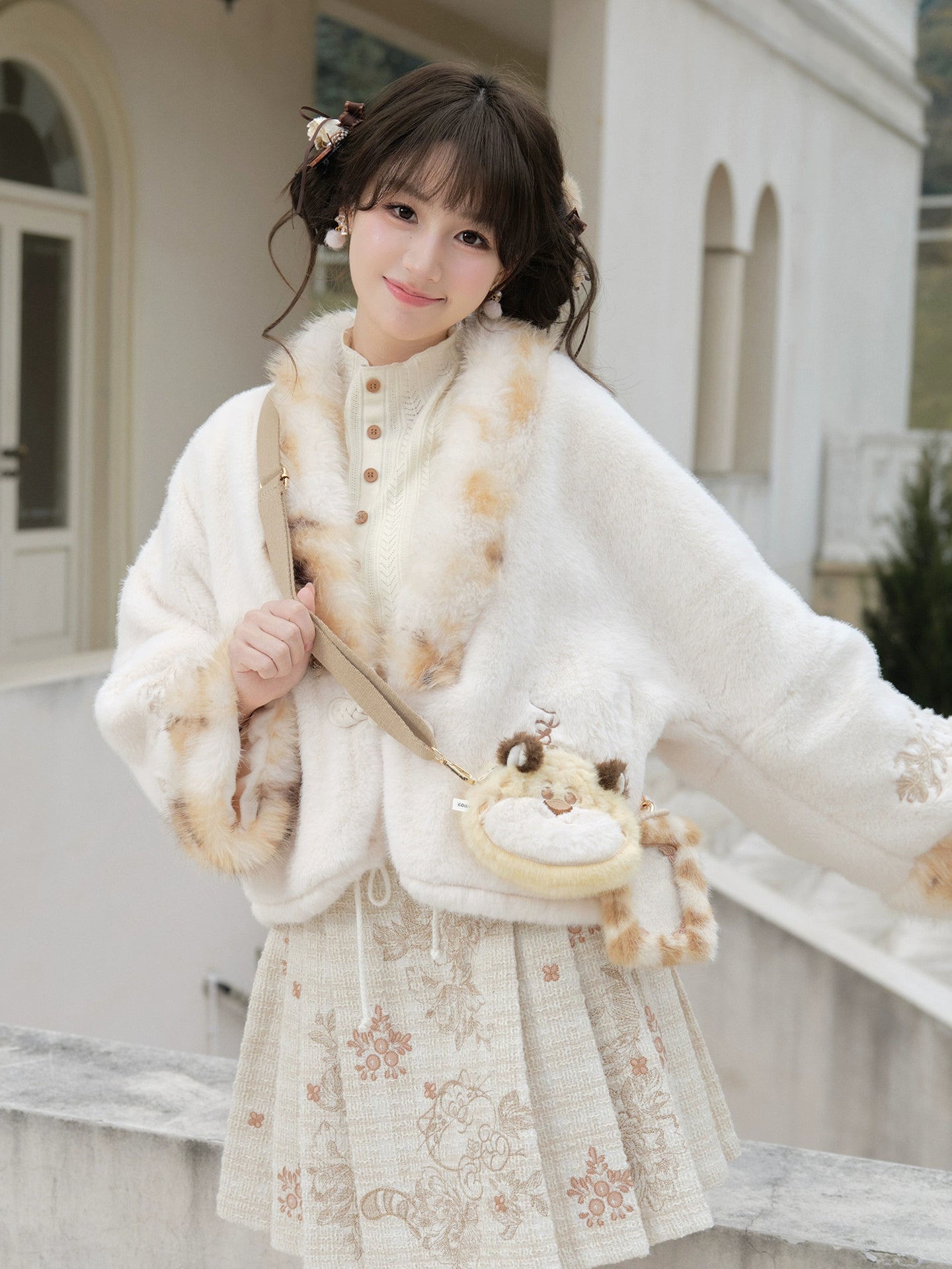 More than thirteen [leopard donut] plush embroidered messenger backpack