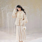 July Eve [Yuming Nuannuan] Fleece square collar jacket showing thin Song pants song HanFuDreams