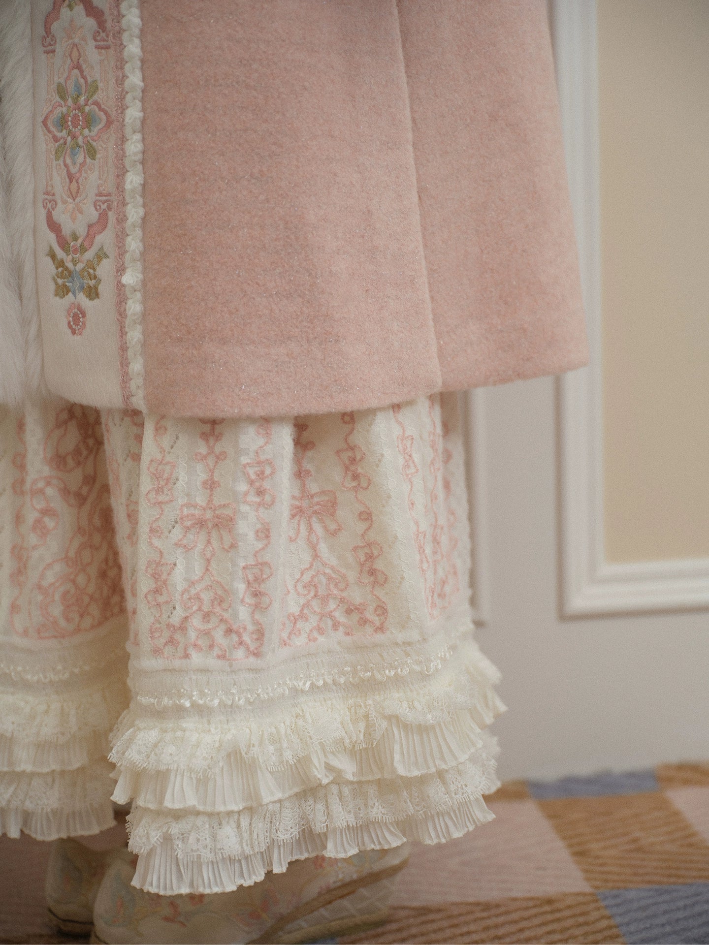 More than thirteen [Taojian Snow] woolen embroidery than jacquard knitted skirt Han han HanFuDreams