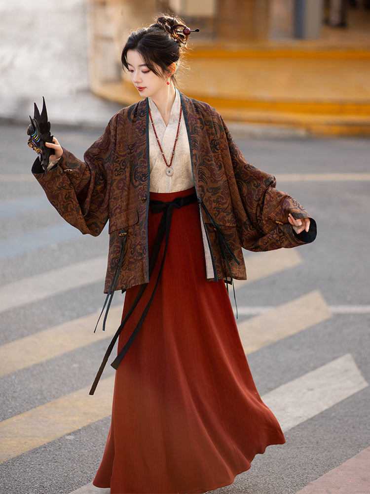 Jin made pleated clothes Shangyu linen broken skirt  Hanfu