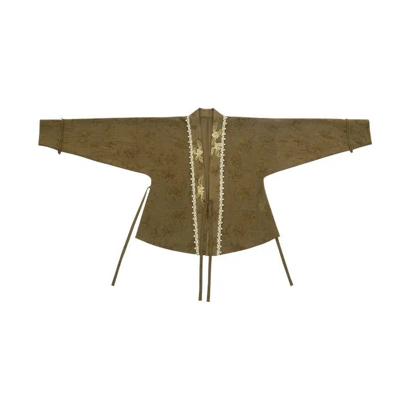 July Eve [caramel wood] embroidered knitted vest cardigan mesh skirt han HanFuDreams Caramel clove, yes, cross-over blouse. S