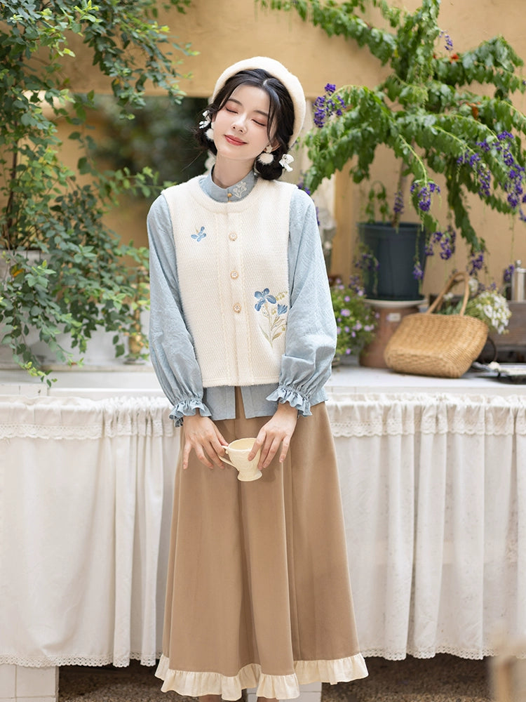 Chi Xia [Blue Kite Forest] A man with a stand-up collar shirt and a broken skirt modern HanFuDreams