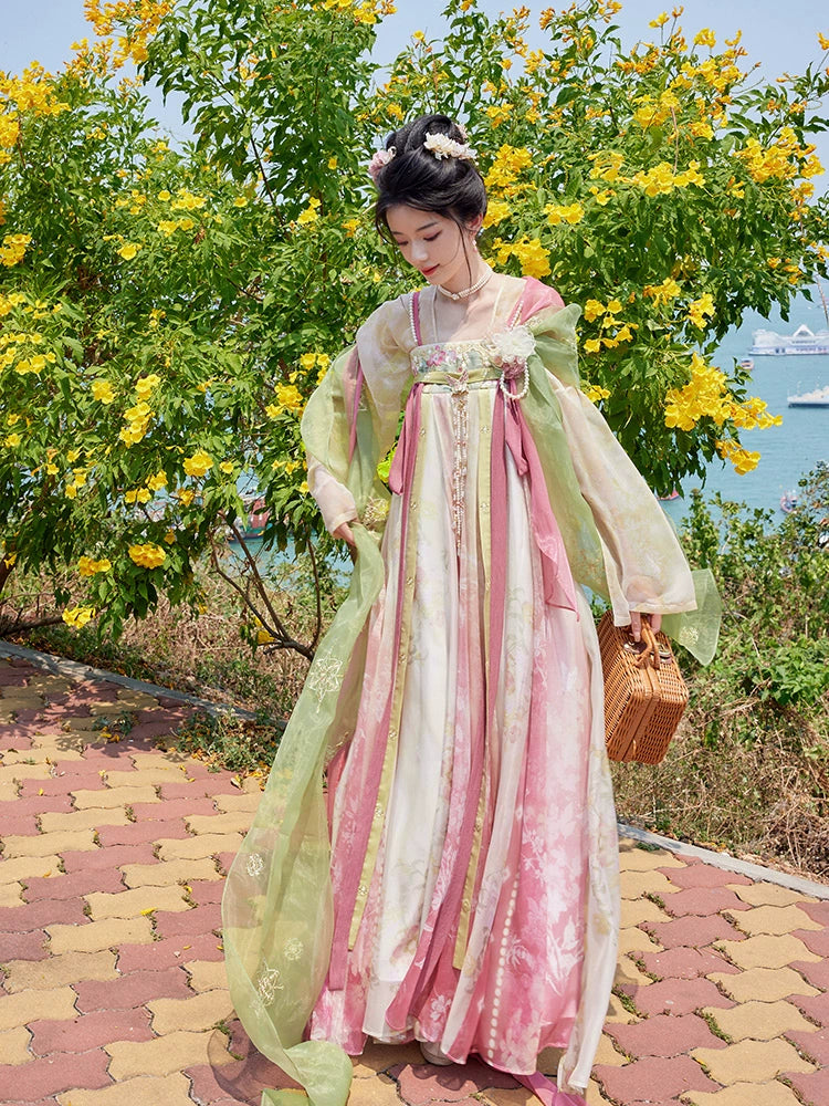 More than thirteen [Peiyu Spring Breeze] pink and green silk Hanfu accessories accessories HanFuDreams