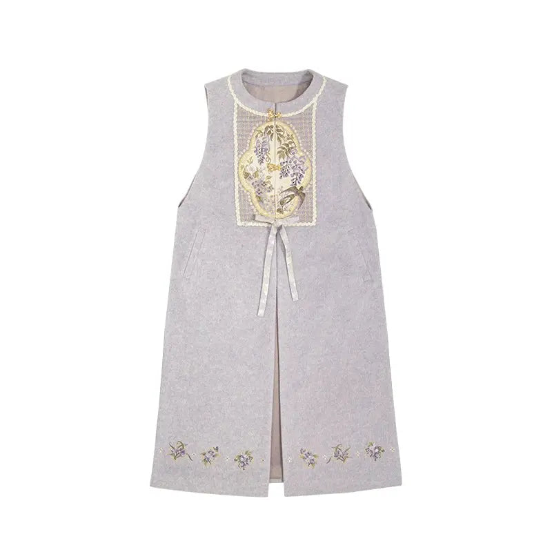 July Eve [Fujiao Moke] Embroidered Bijia Short Shirt Velvet Pleated Skirt han HanFuDreams Fujima Moke, Long Bijia XS