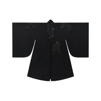 More than thirteen [Qianshan Qilin] black gold embroidered cape pants modern HanFuDreams Cloak (with accessories) S