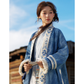 More than thirteen [Cangming Night] denim embroidered jacket curved collar top trousers set modern HanFuDreams