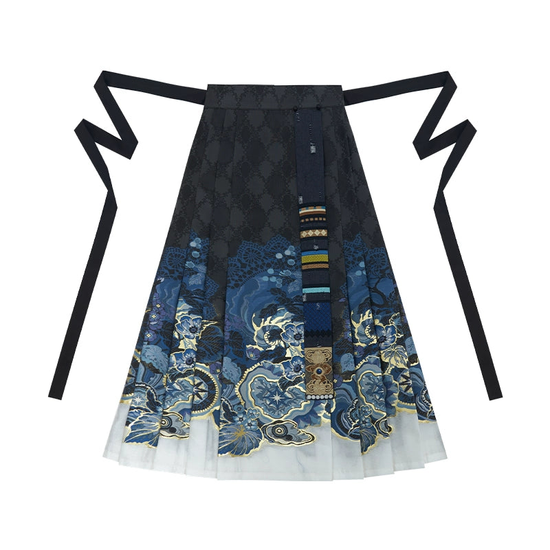 More than thirteen [Wenxing Changming] horse dress cloud shoulder Hanfu graduation uniform ming HanFuDreams Improved horse skirt (including streamer) S