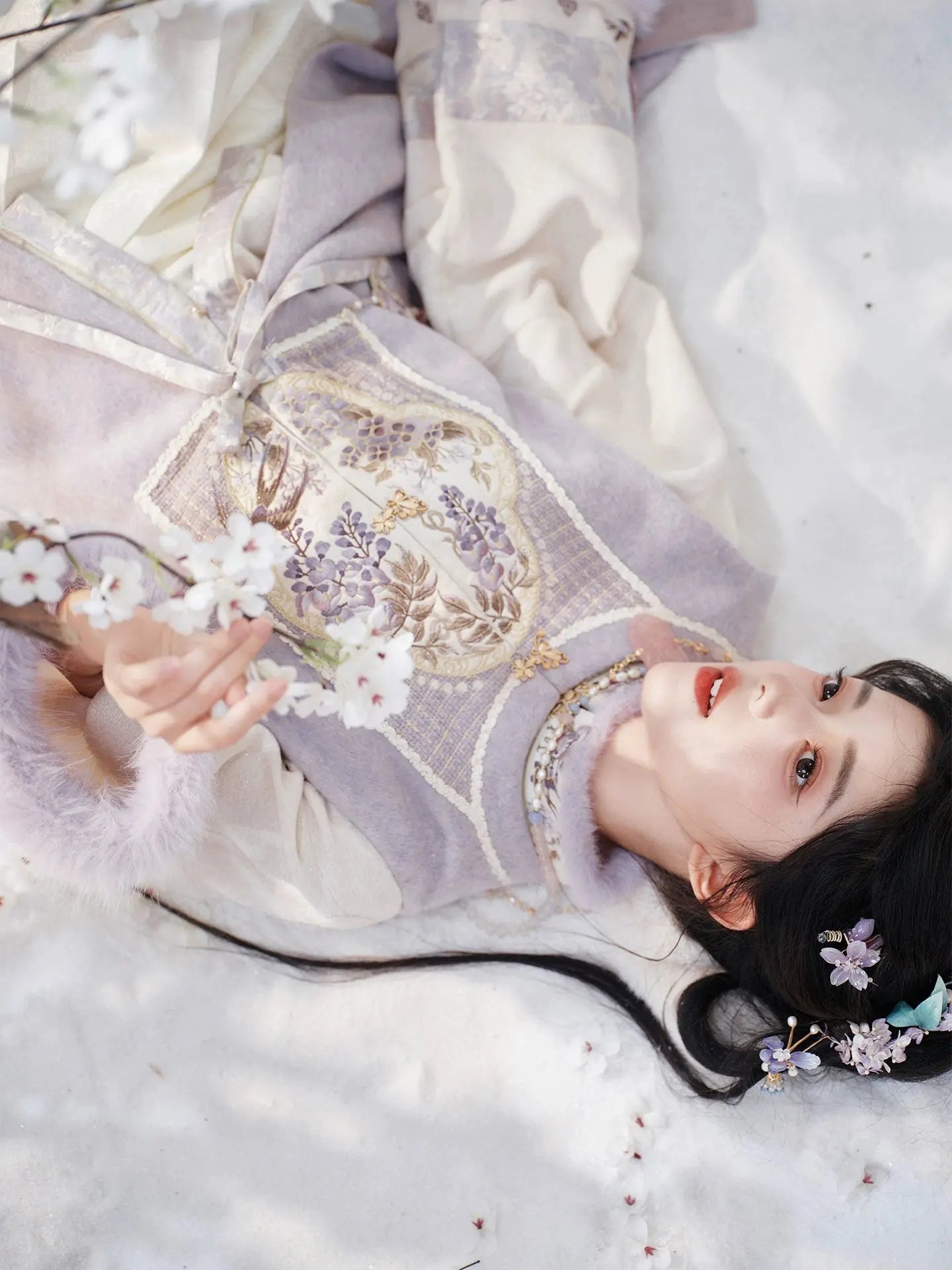 July Eve [Fujiao Moke] Embroidered Bijia Short Shirt Velvet Pleated Skirt han HanFuDreams