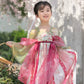 More than thirteen [Huachen] spring girls chest-length dress printed children's clothing han HanFuDreams