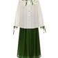 Chi Xia [Qinglu Lily of the Valley] Crew Neck Short Shirt Pleated Skirt han HanFuDreams