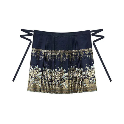 Shirt with imitation makeup flower horse face skirt Hanfu. ming SevenQueenWig S Di Shi Qing Horse Face Skirt (6 pairs of pleats)