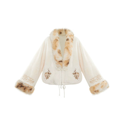 More than thirteen [leopard donut] fur coat embroidered skirt