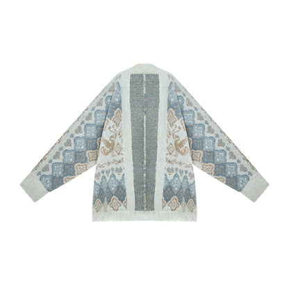 More than thirteen [Qiujiang practice] Lazy wind temperament knitted cardigan jacket sweater modern HanFuDreams Sweater, in stock. S