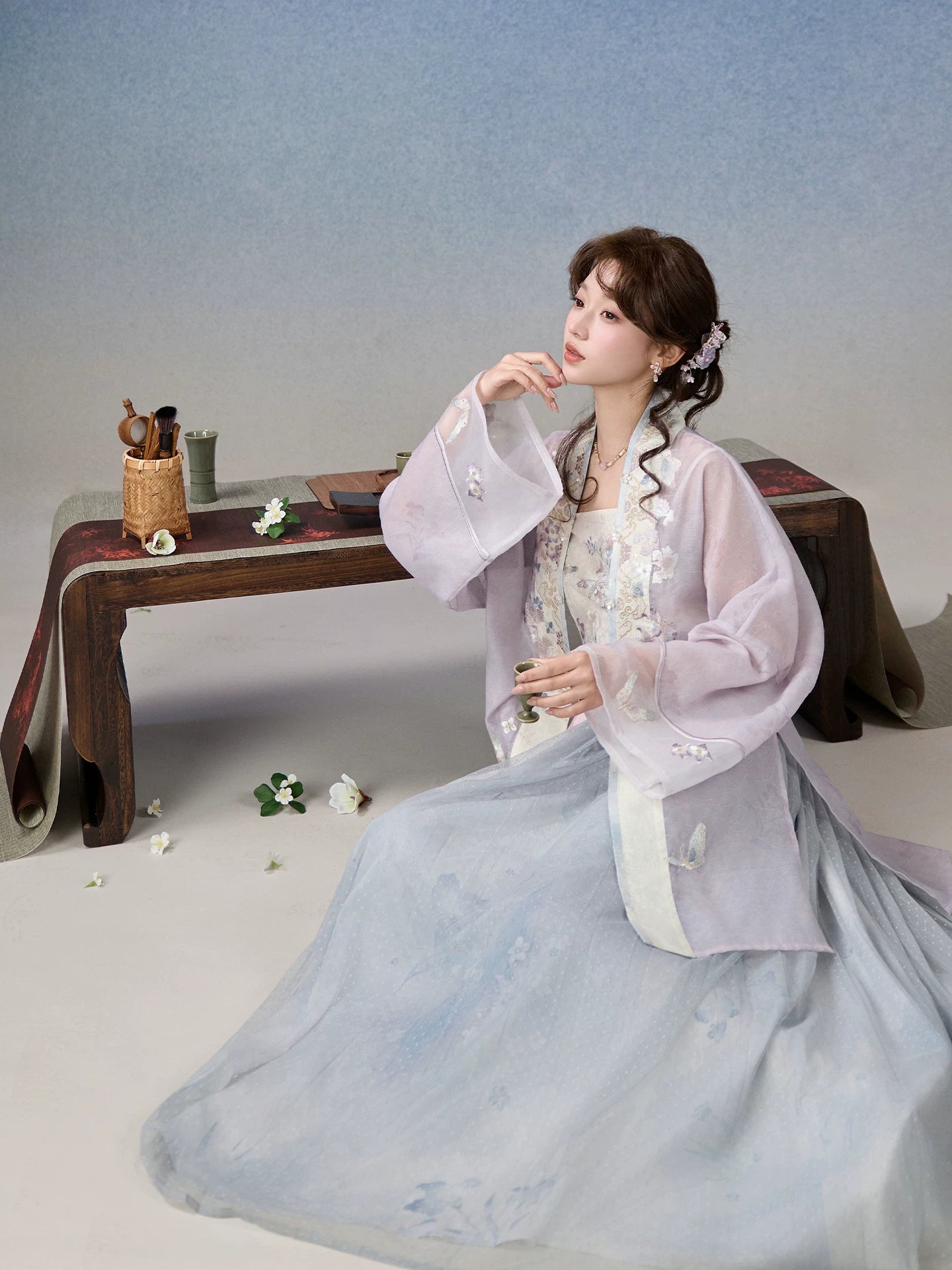[xiaoshanyu] Hanfu Skirt Set in Polyester Cotton Blend song HanFuDreams
