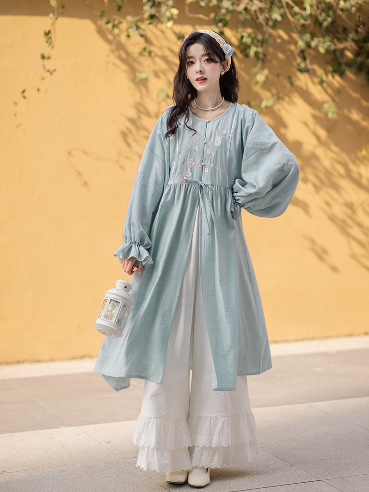 Han Element Man Cotton Crew Neck Long Shirt Song Pants Hanfu han HanFuDreams