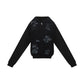 [Wangchuan Yi] embroidered zipper jacket black hooded sweater modern HanFuDreams Sweater (Black) S