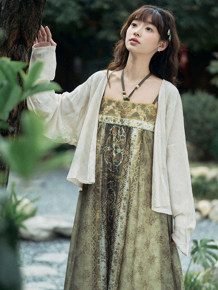 More than thirteen[caisson map]summer national style skin-friendly commuter suspender dress modern HanFuDreams