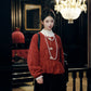 July Eve [Red Bean Puffs] Red Corduroy Jacket Skinny Skirt Han han HanFuDreams